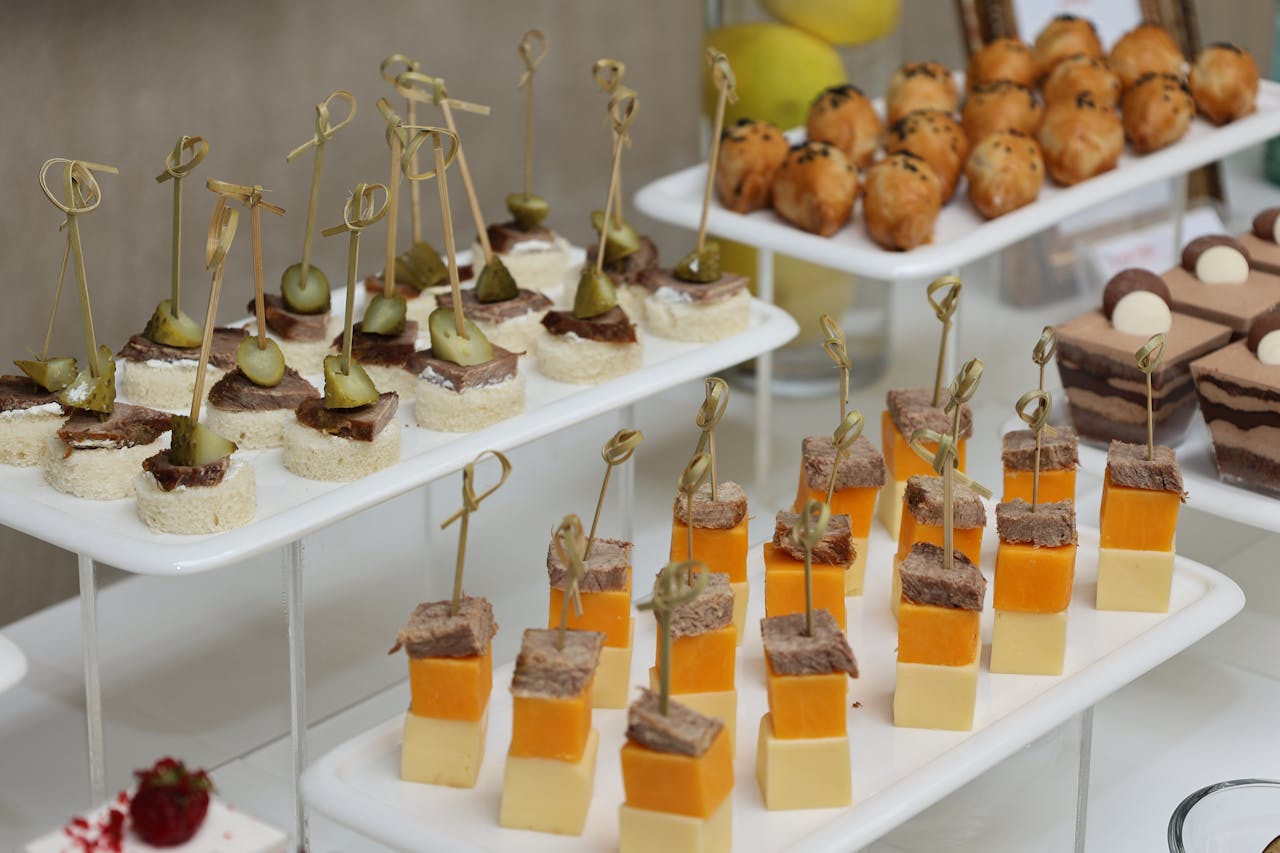 Mastering the First Impression: Your intriguing post title goes here Elegant display of assorted gourmet appetizers on skewers, perfect for luxury events and catering.